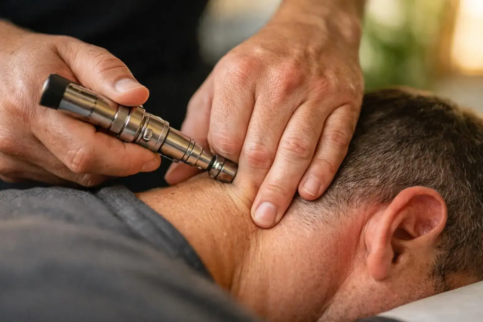 Adjustment in Chiropractor: Adjustment is a controlled, precise force applied by a chiropractor to a—visual guide