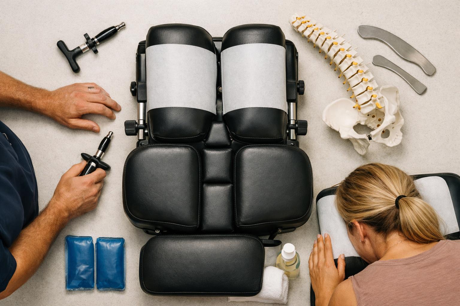 Chiropractic Table in Chiropractor: Chiropractic Table is a specialized piece of medical equipment designed for chiropract...