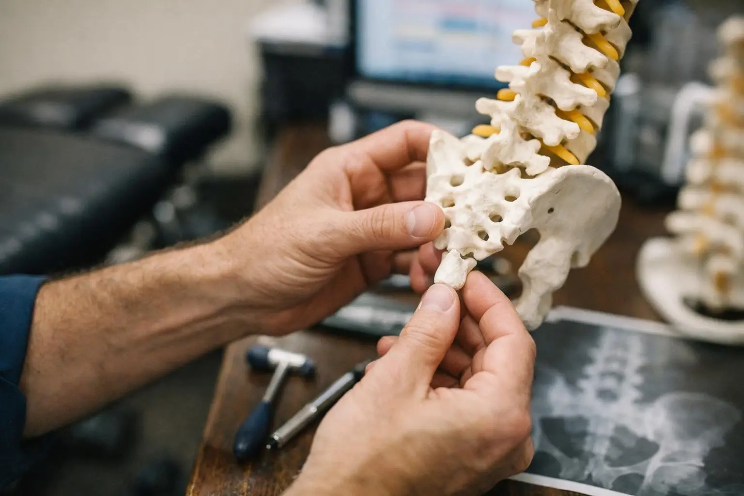 Coccyx in Chiropractor: Coccyx is the small, triangular bone at the very bottom of the—visual guide