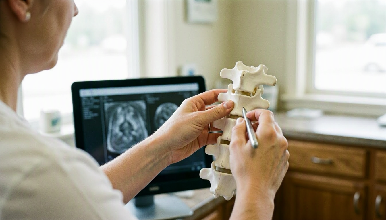 Spinal Stenosis in Chiropractor: Spinal Stenosis is a narrowing of the spaces within the spine, which—visual guide
